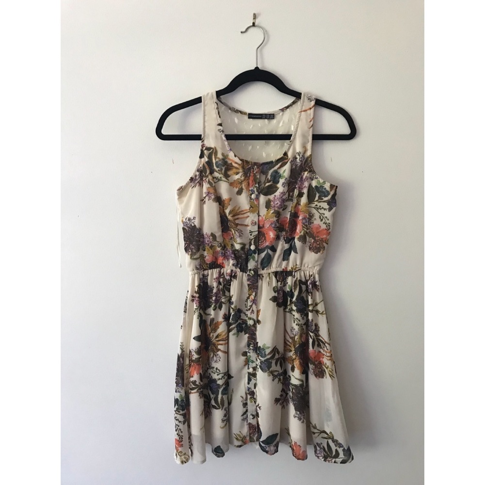 Floral Lace Back Scoop Neck Dress